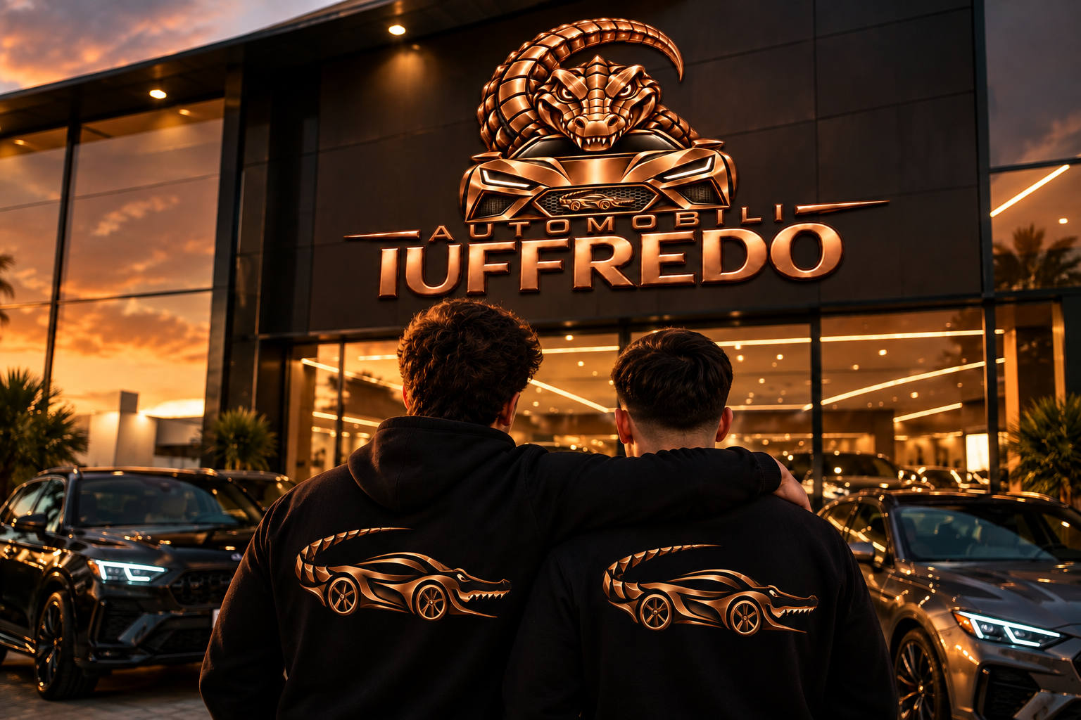 Francesco e Antonio Iuffredo davanti alla concessionaria